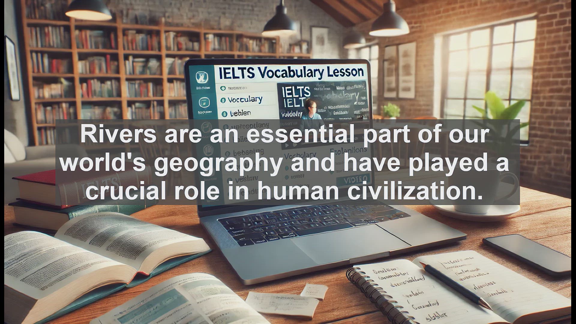 'Video thumbnail for 2500 Must Know IELTS 5.5 Vocabulary - Understanding 'River': Essential Vocabulary for IELTS'