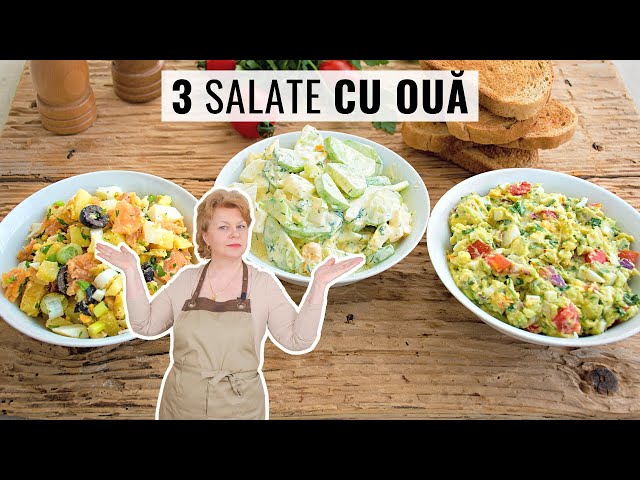 'Video thumbnail for 3 rețete de SALATĂ CU OUĂ simple și dietetice în care folosim ouăle roșii de la Paște'