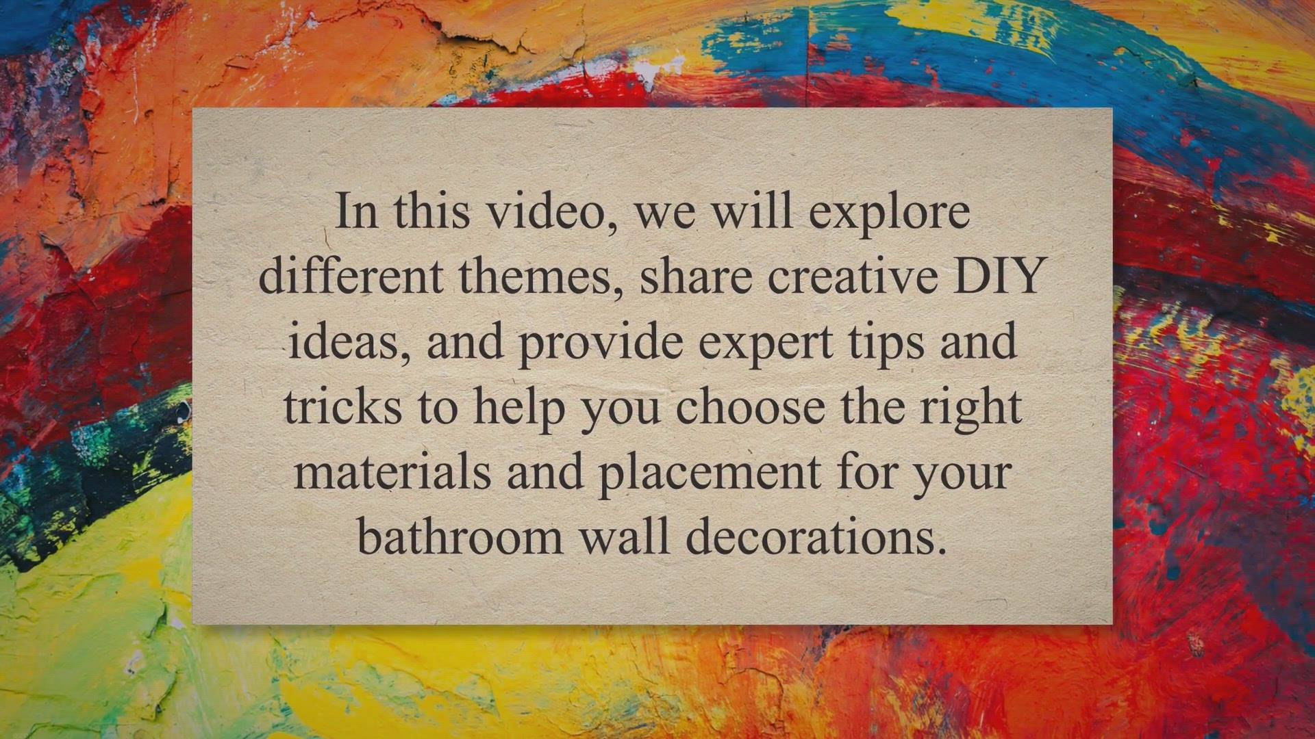 'Video thumbnail for Bathroom wall decoration ideas'