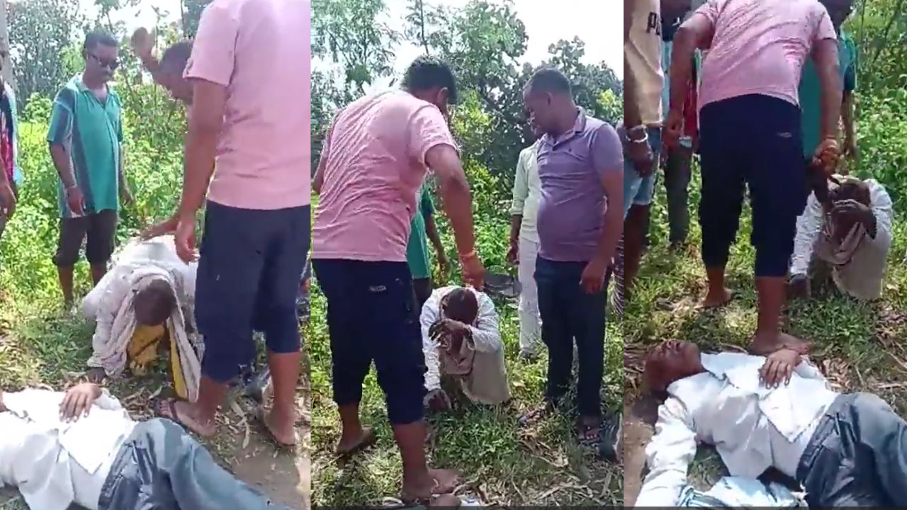 'Video thumbnail for Anuppur news today : अनुपपुर में मानवता शर्मसार भाजपा नेता ने आदिवासी की चप्पलों से पिटाई, वीडियो वायरल '