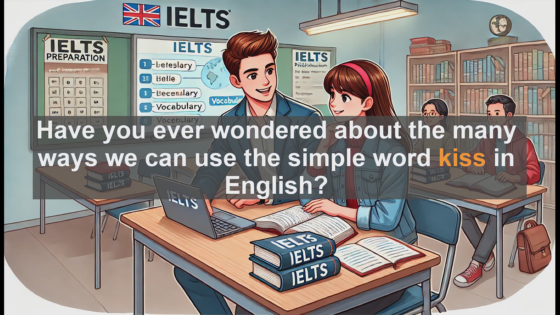 'Video thumbnail for 2500 Must Know IELTS 5.5 Vocabulary - Understanding the Word 'Kiss' in English: Meanings and Uses'