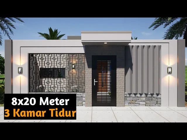 'Video thumbnail for Desain Rumah Minimalis 8x20 1 Lantai Modern 2024'