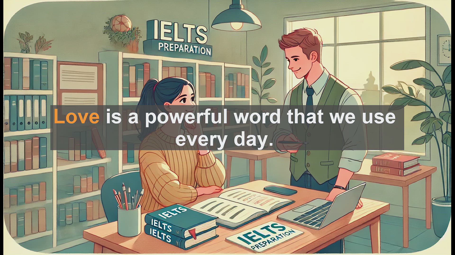 'Video thumbnail for 2500 Must Know IELTS 5.5 Vocabulary - Mastering the Word 'Love' for IELTS Success'
