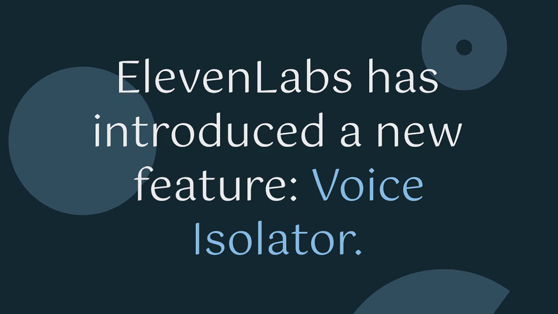 'Video thumbnail for ElevenLabs Introduces Voice Isolator: Effortlessly Upgrade Your Audio Quality'