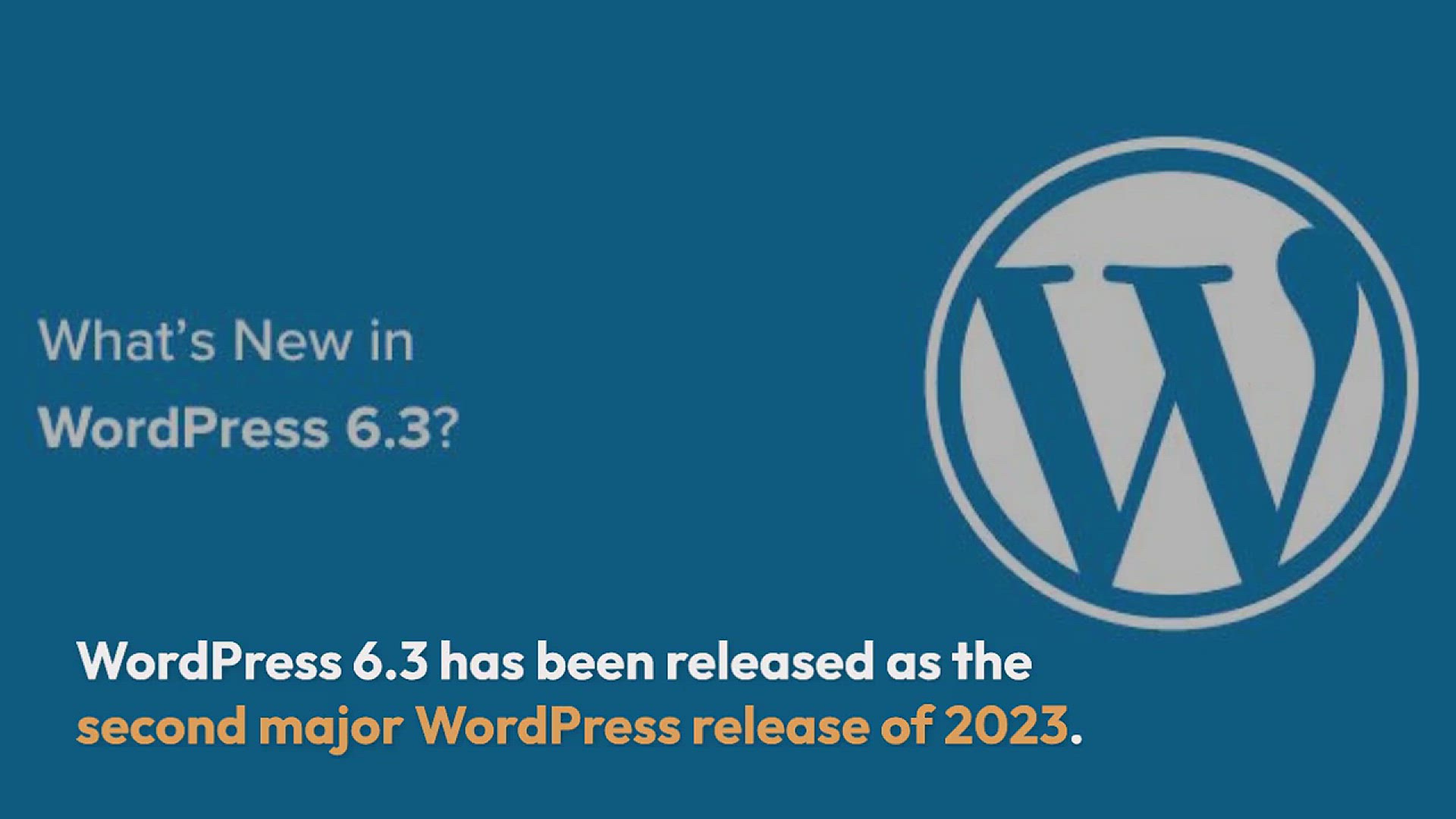 'Video thumbnail for What’s New in WordPress 6.3 (Features and Screenshots)'