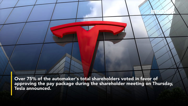 Video thumbnail for Elon Musk's Trillion-Dollar Pay Package Approved By Tesla Shareholders Amid AI, Robotics Push