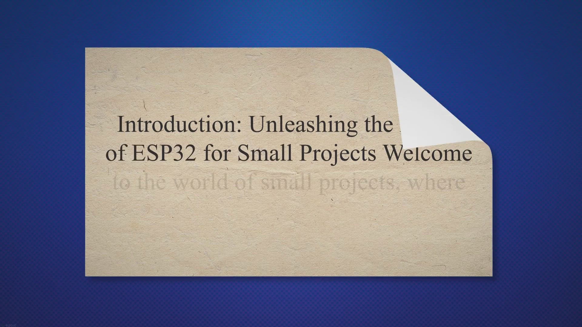 Video thumbnail for Revolutionizing Small Projects with ESP32: Embracing Efficiency, Versatility, and Innovation
