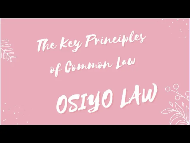 'Video thumbnail for The Key Principles of Common Law'