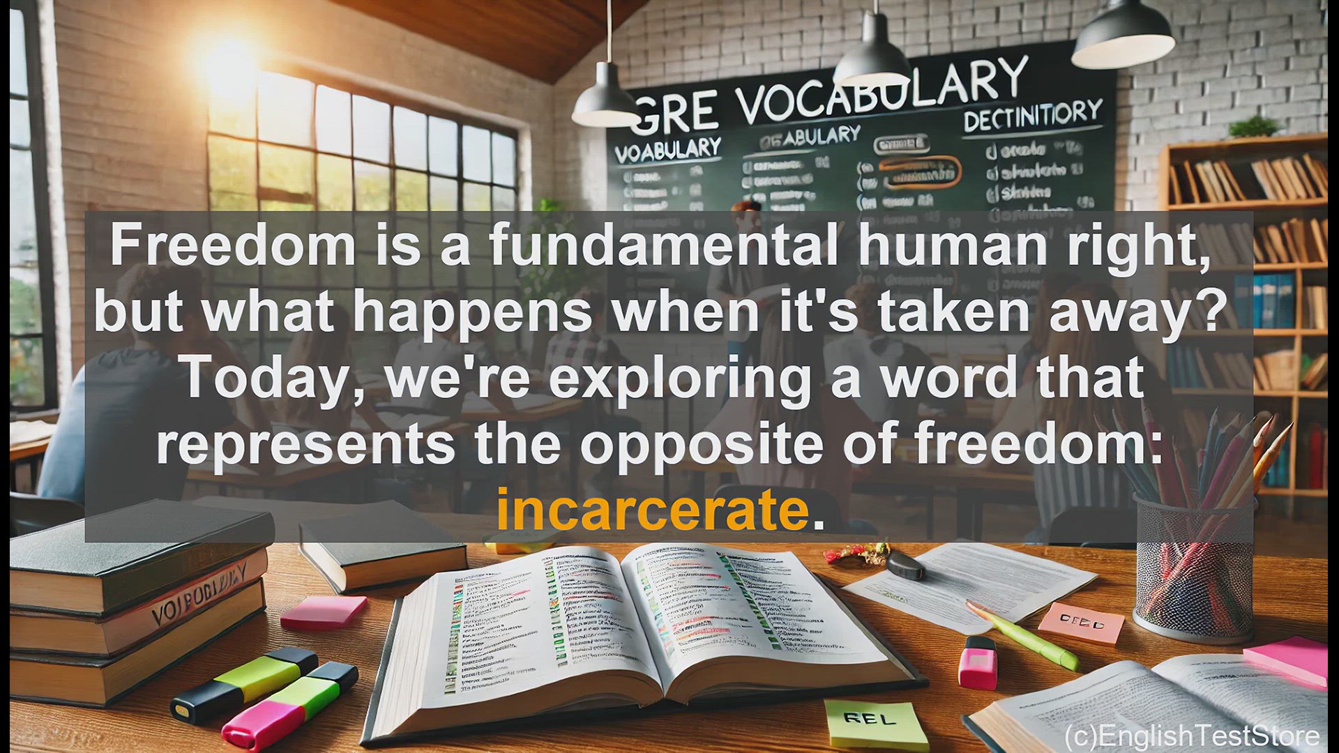 'Video thumbnail for GRE Vocabulary Lesson: Understanding the Meaning of Incarcerate'