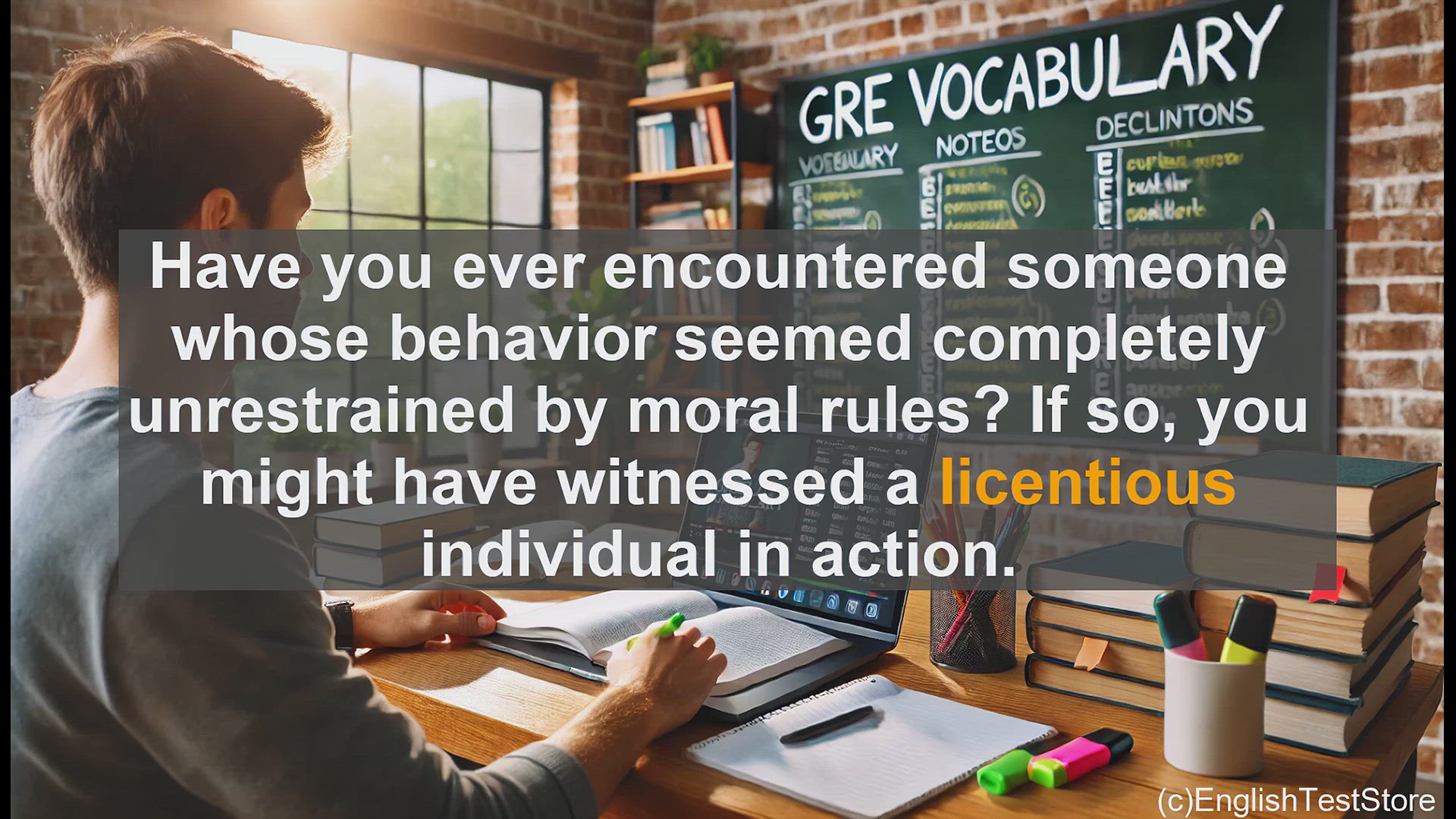 'Video thumbnail for GRE Vocabulary Lesson: Exploring the Meaning of Licentious Behavior'