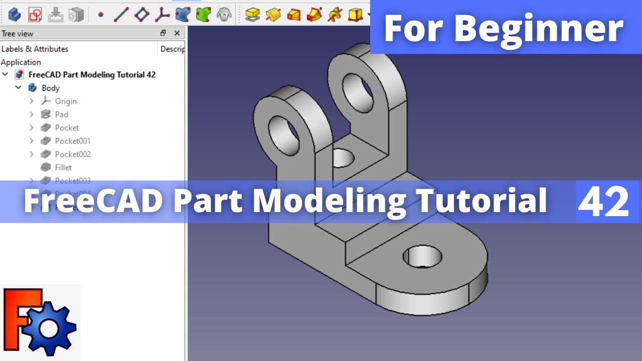 'Video thumbnail for FreeCAD Part Modeling Tutorial 42 | FreeCAD Tutorial | FreeCAD Part Design | Mechnexus |'