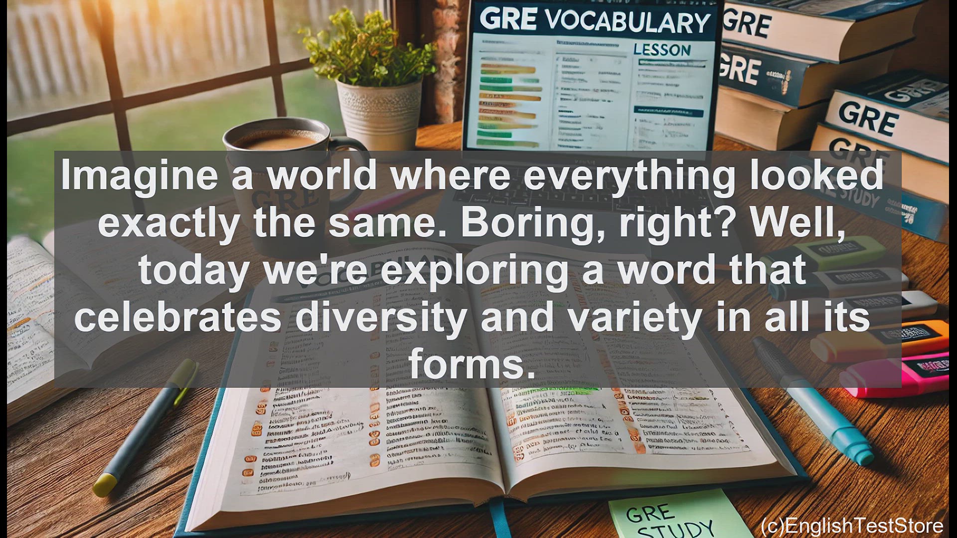 'Video thumbnail for GRE Vocabulary Lesson: Variegated - Exploring the Beauty of Diversity'