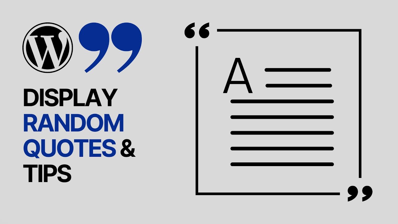 'Video thumbnail for How to Show Random Quotes & Tips in Your WordPress Sidebar For Free_'