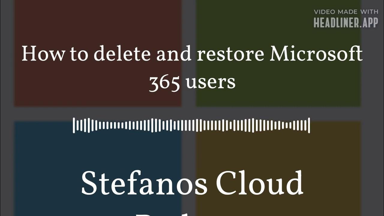 'Video thumbnail for Stefanos Cloud Podcast - How to delete and restore Microsoft 365 users'