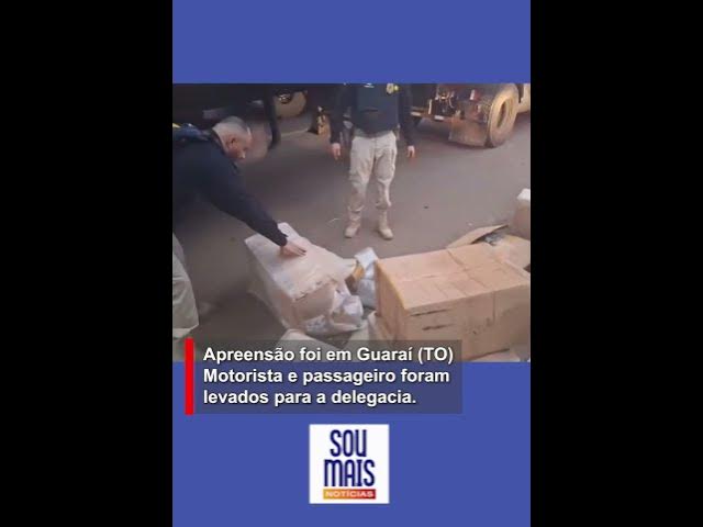 'Video thumbnail for PRF flagra caminhão com mais de uma tonelada de drogas na BR-153 em Guaraí (TO)'