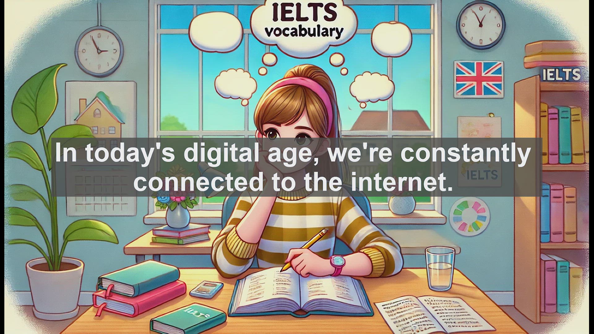 'Video thumbnail for 2500 Must Know IELTS 5.5 Vocabulary - Understanding 'Online': A Key Word for IELTS and Modern English'