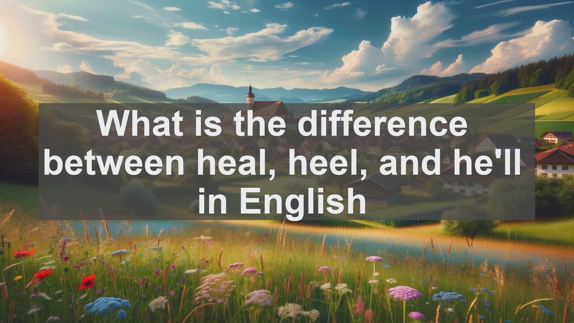 'Video thumbnail for What is the difference between heal heel and hell in English?'