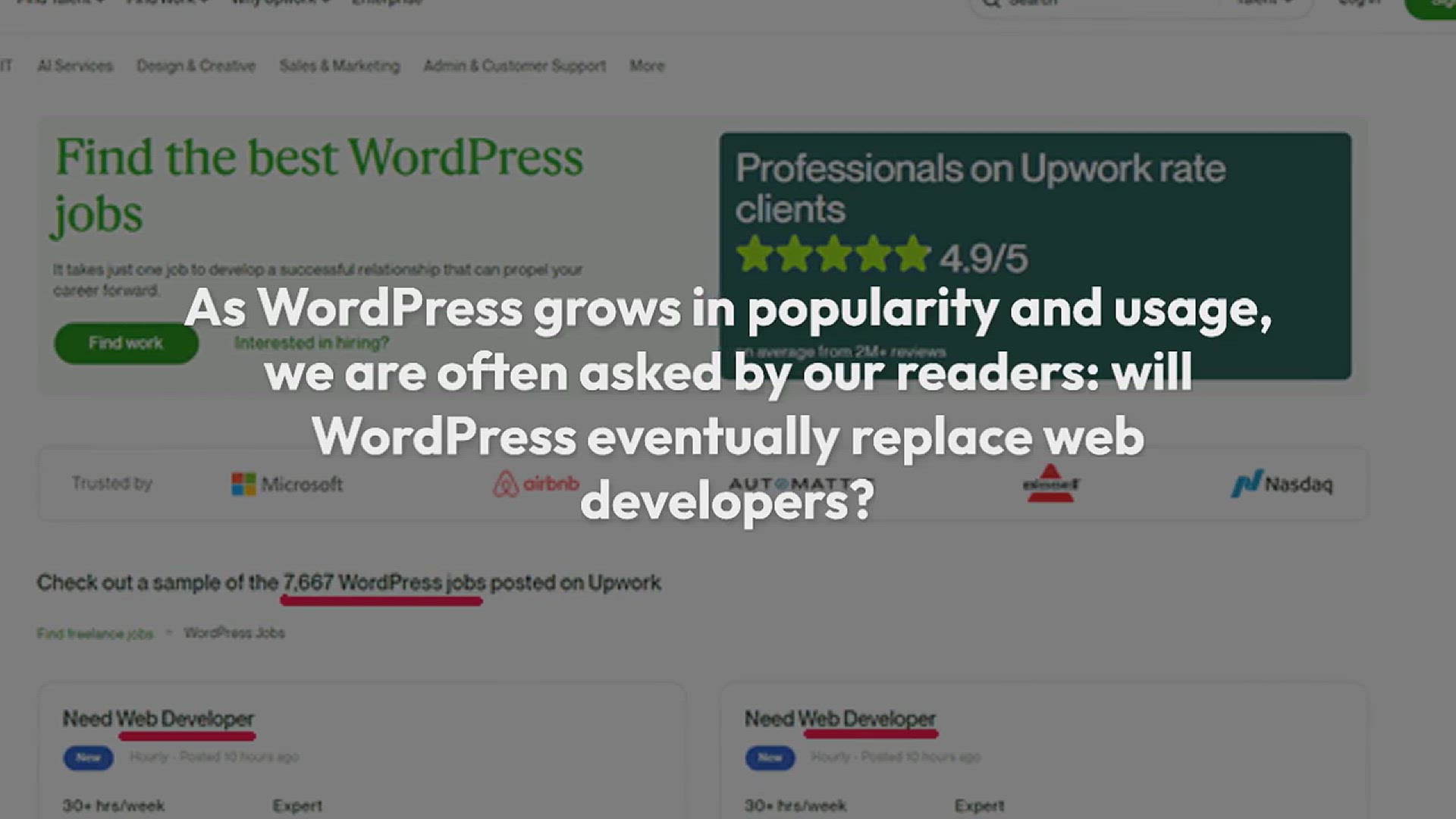 'Video thumbnail for Will WordPress Replace Web Developers? (Expert Insights)'