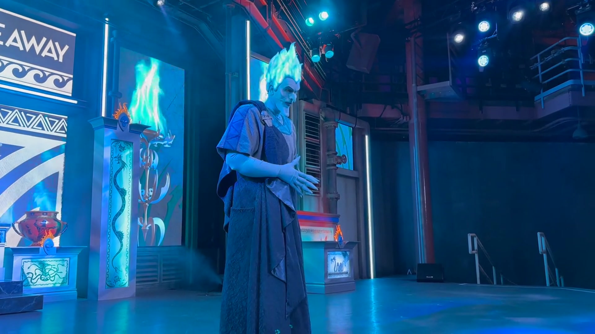 'Video thumbnail for Hades from Hercules Talks to Guests at Oogie Boogie Bash 2024 at Disneyland'