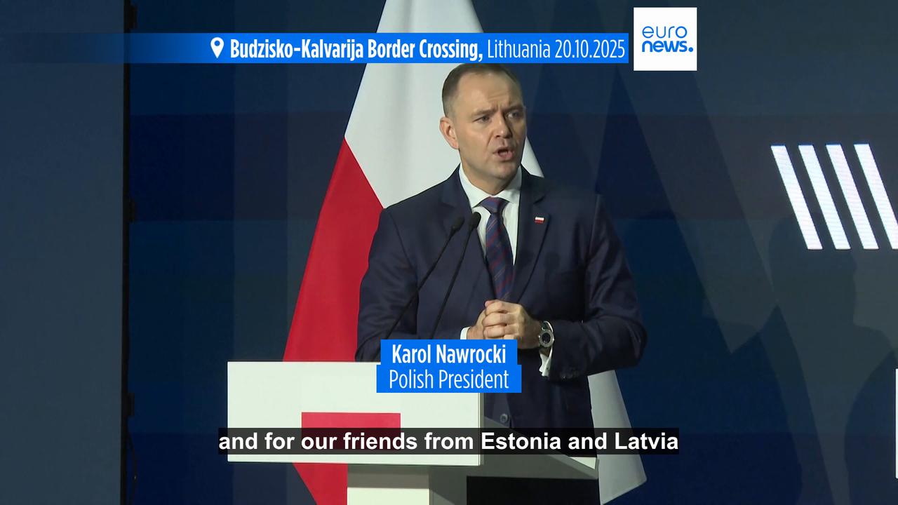 Video thumbnail for New road linking Baltic states to Poland opens at time of tensions with Russia