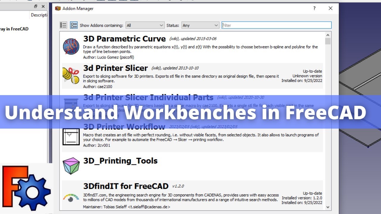 'Video thumbnail for Understand Workbench in FreeCAD | FreeCAD | FreeCAD Workbench | FreeCAD Tutorial |'