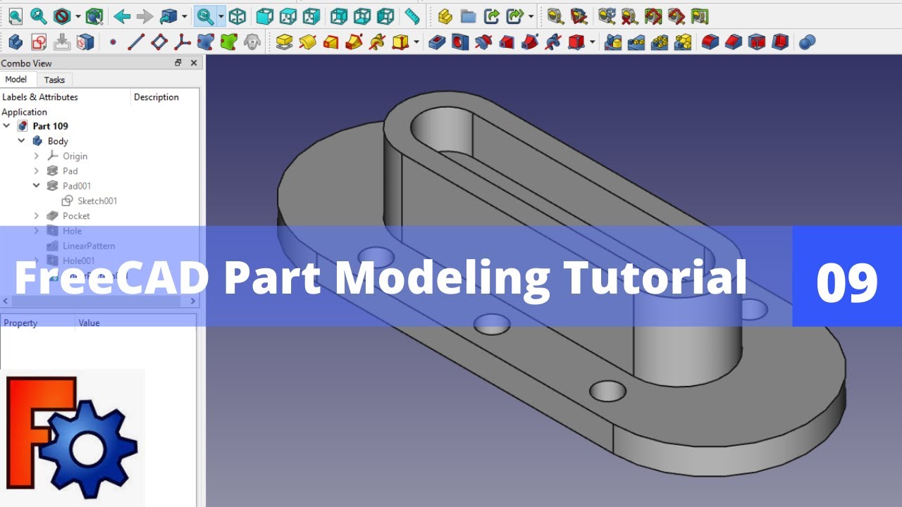 'Video thumbnail for FreeCAD Part Modeling Tutorial 09 | FreeCAD Tutorial | FreeCAD Beginner Tutorial | Mechnexus |'