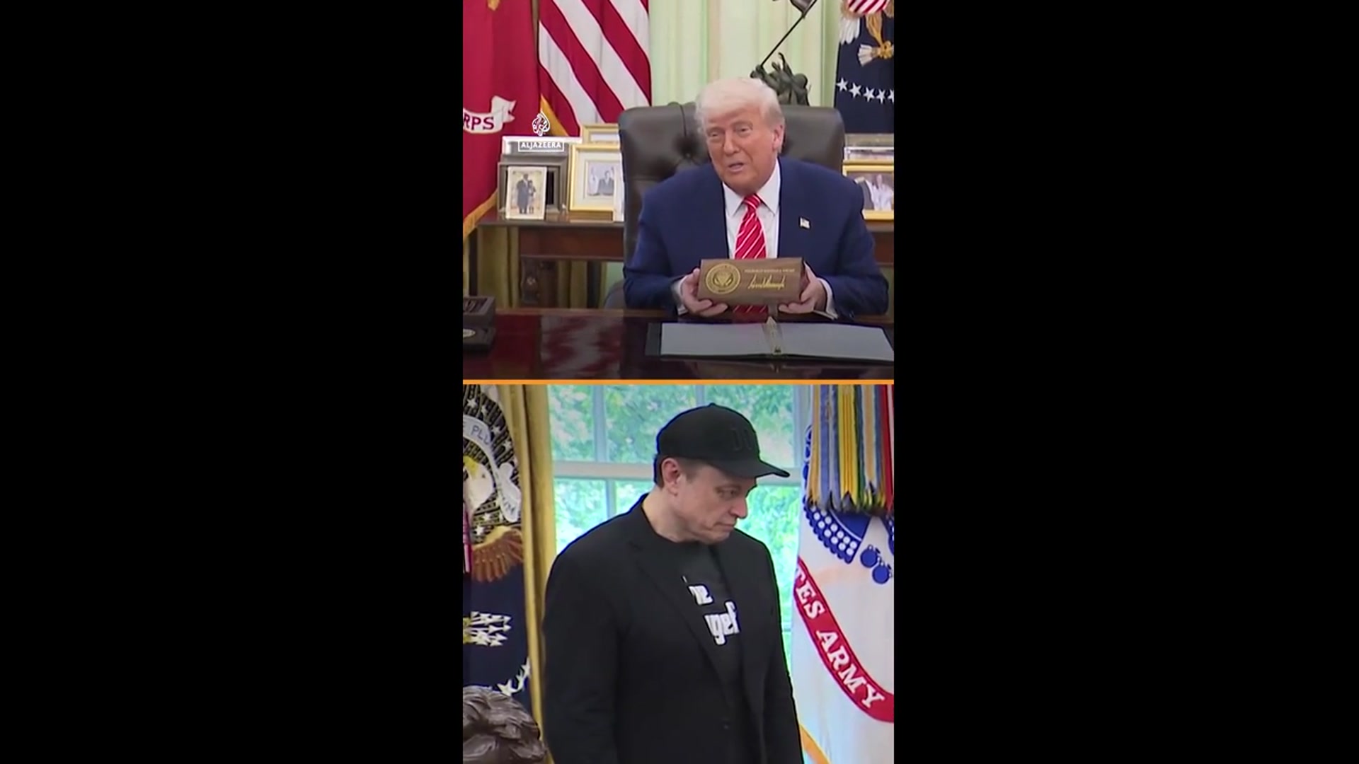 'Video thumbnail for Trump gives Musk key to White House as he leaves administration'