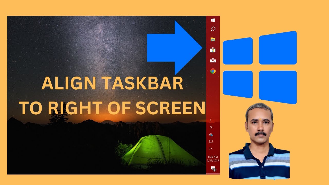'Video thumbnail for How to Align or Move Windows 10 Taskbar to the Right of Screen | GearUpWindows Tutorial'