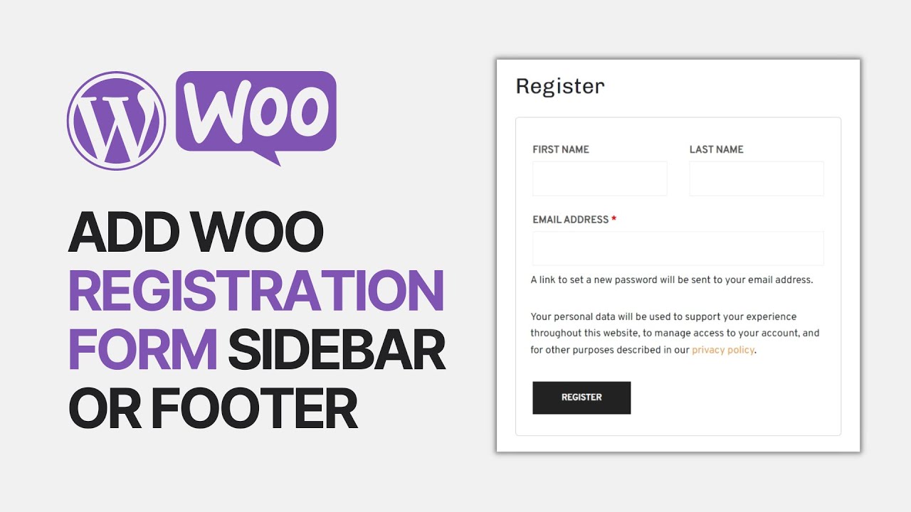 'Video thumbnail for How To Add WooCommerce Registration Form In WordPress Sidebar or Footer_ Simple Tutorial'