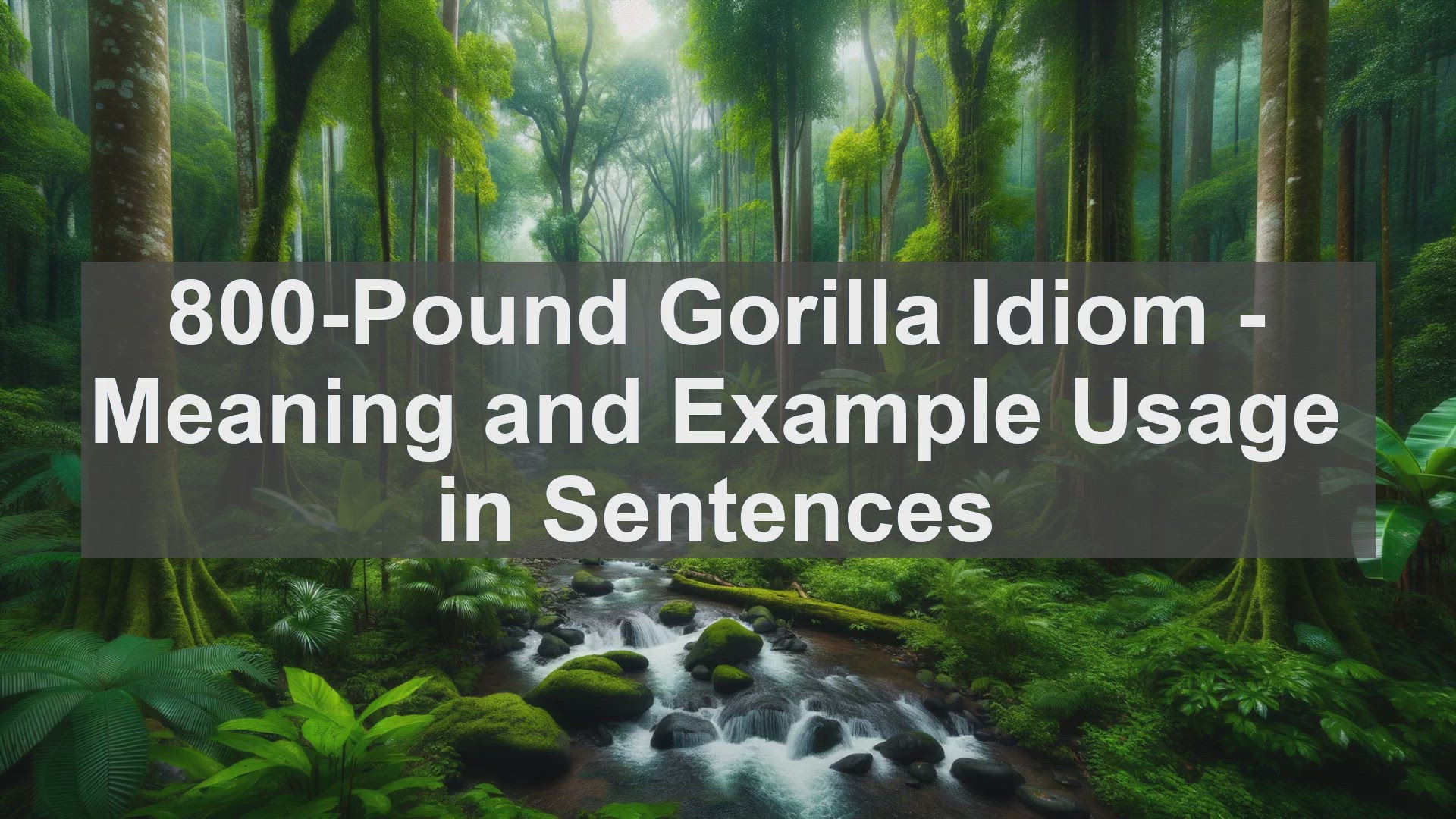 Video thumbnail for "800-Pound Gorilla" Idiom: Meaning and Usage in Sentences