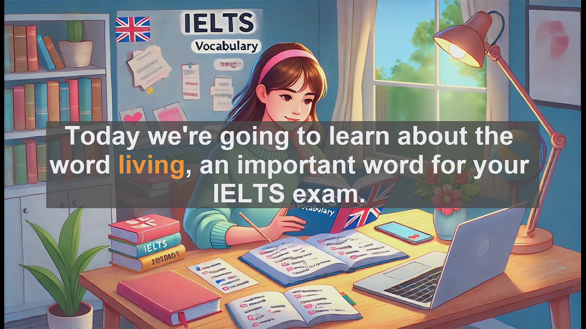 'Video thumbnail for 2500 Must Know IELTS 5.5 Vocabulary - Understanding 'Living': Key Word for IELTS Success'