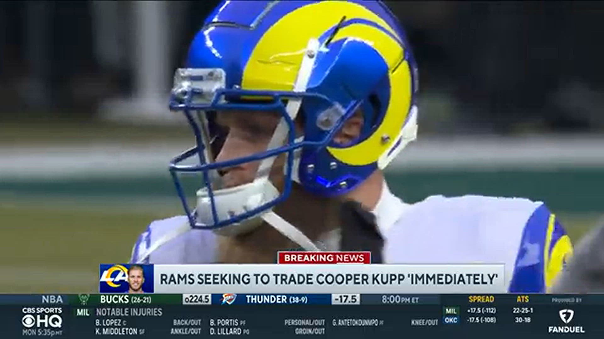 'Video thumbnail for  Rams seeking to trade 'highly motivated' Cooper Kupp'