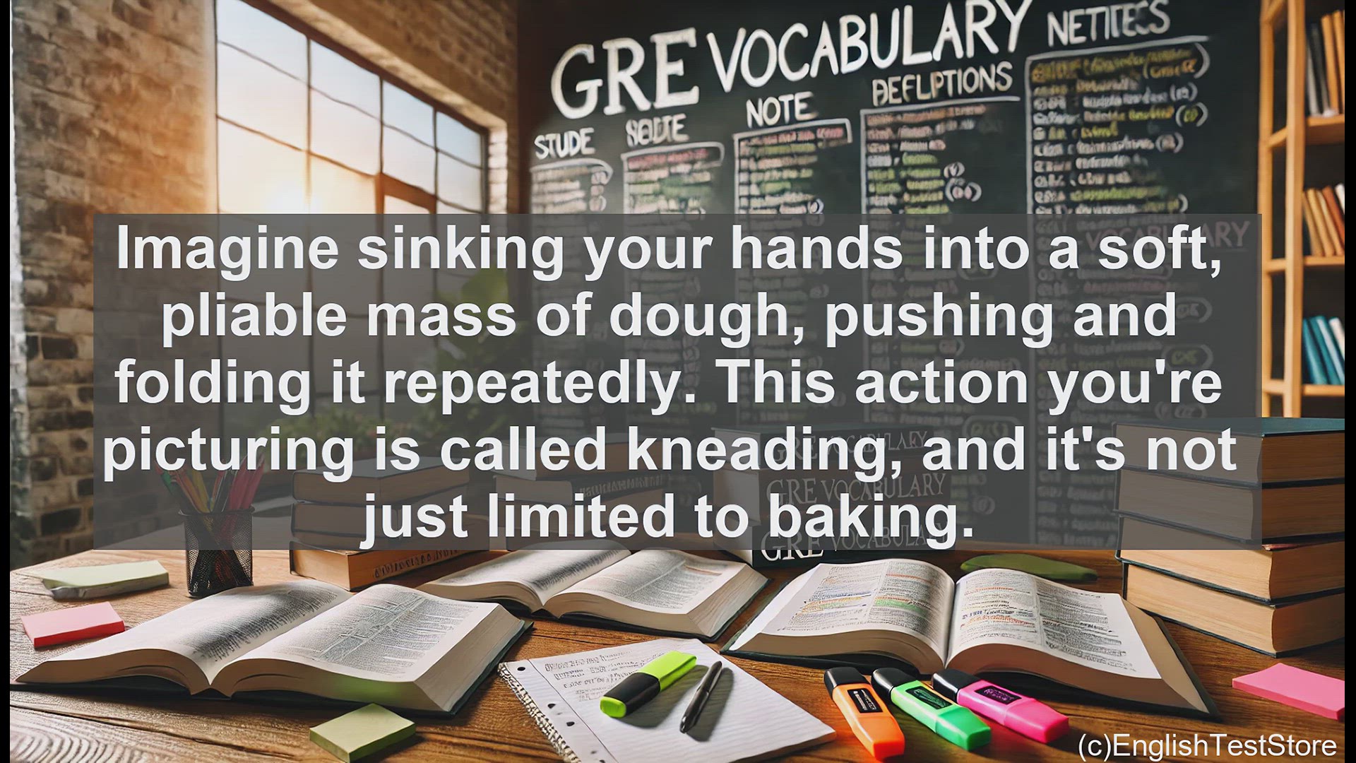 'Video thumbnail for GRE Vocabulary Lesson: The Versatile Art of Kneading - Exploring the Word 'Knead''