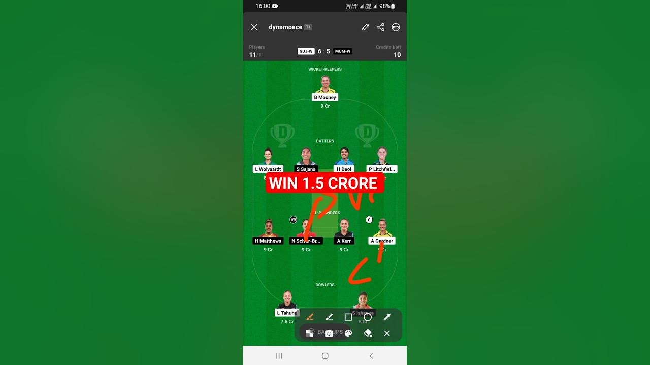 Video thumbnail for GUJ-W VS MUM-W DREAM11 PREDICTION GUJ W VS MUM W DREAM11 GUJW VS MUMW DREAM11 TEAM #dream11