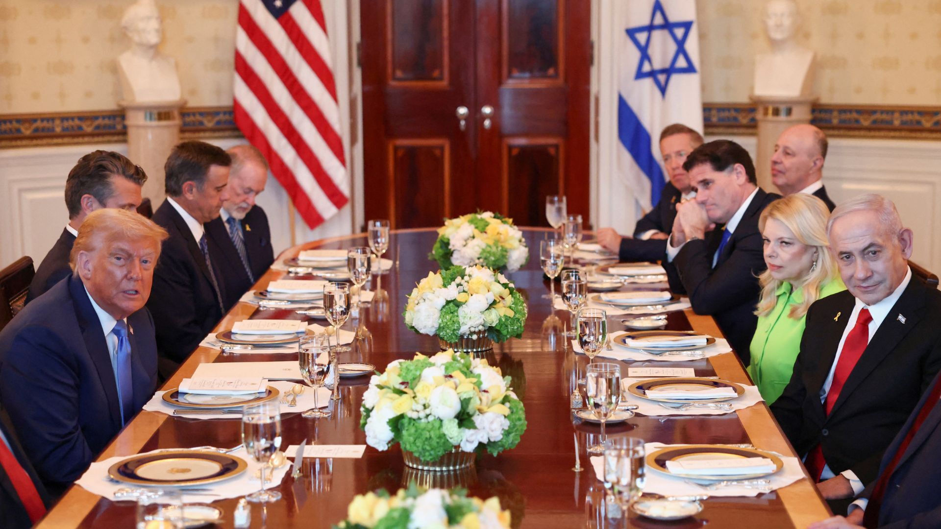 'Video thumbnail for Trump, Netanyahu discuss Gaza ceasefire and Palestinian relocation at White House'