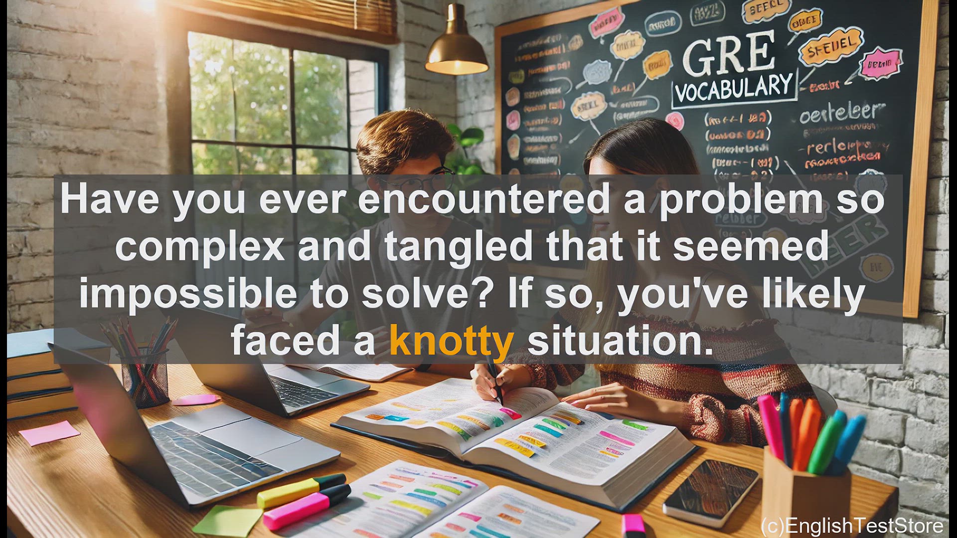 'Video thumbnail for GRE Vocabulary Lesson: Unraveling the Complexities - Exploring the Meaning of 'Knotty''