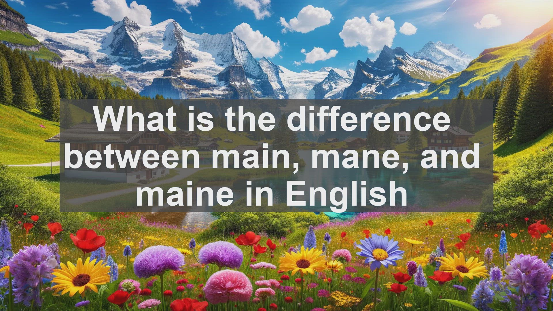 'Video thumbnail for What is the difference between main mane and maine in English?'