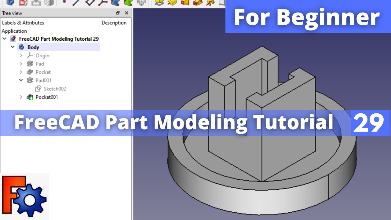 'Video thumbnail for FreeCAD Part Modeling Tutorial 29 | FreeCAD Tutorial | FreeCAD Part Design | Mechnexus |'
