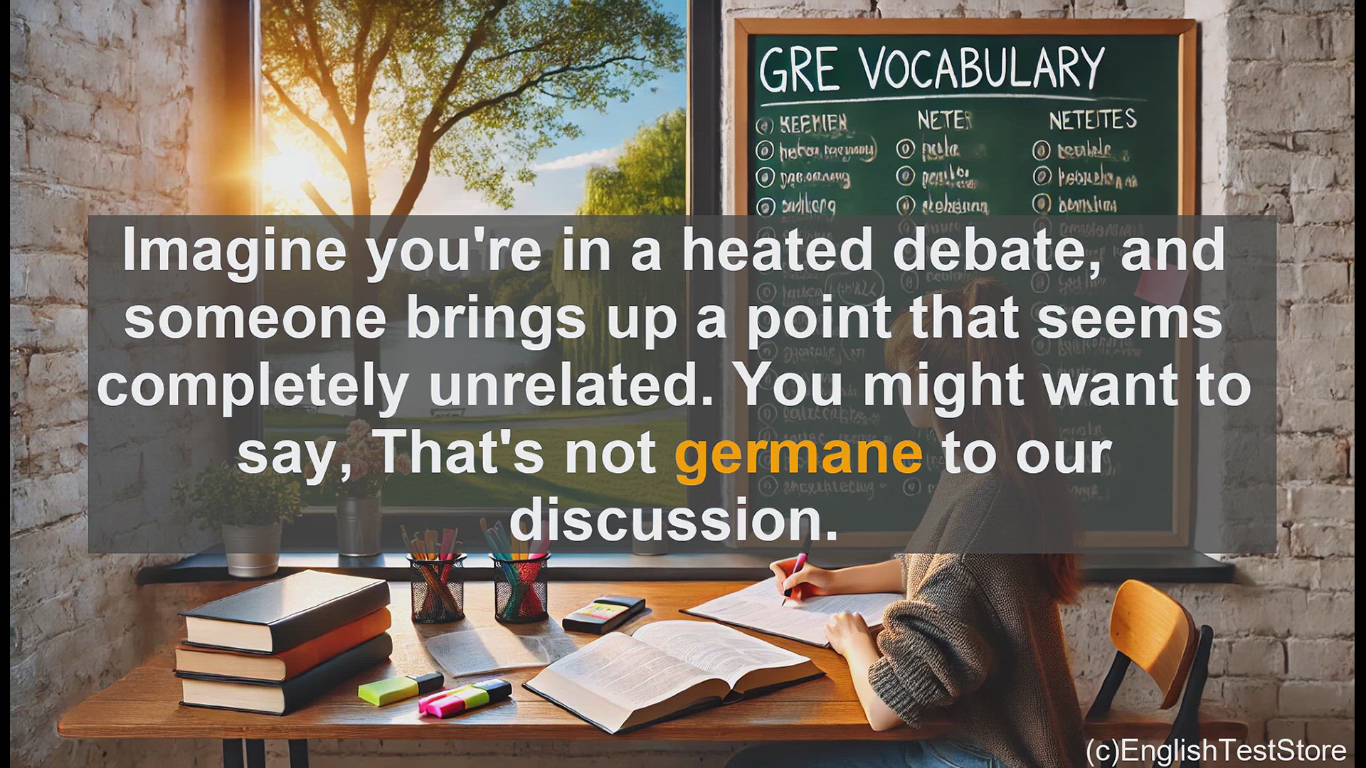 'Video thumbnail for GRE Vocabulary Lesson: Mastering the Meaning of 'Germane' for the GRE'
