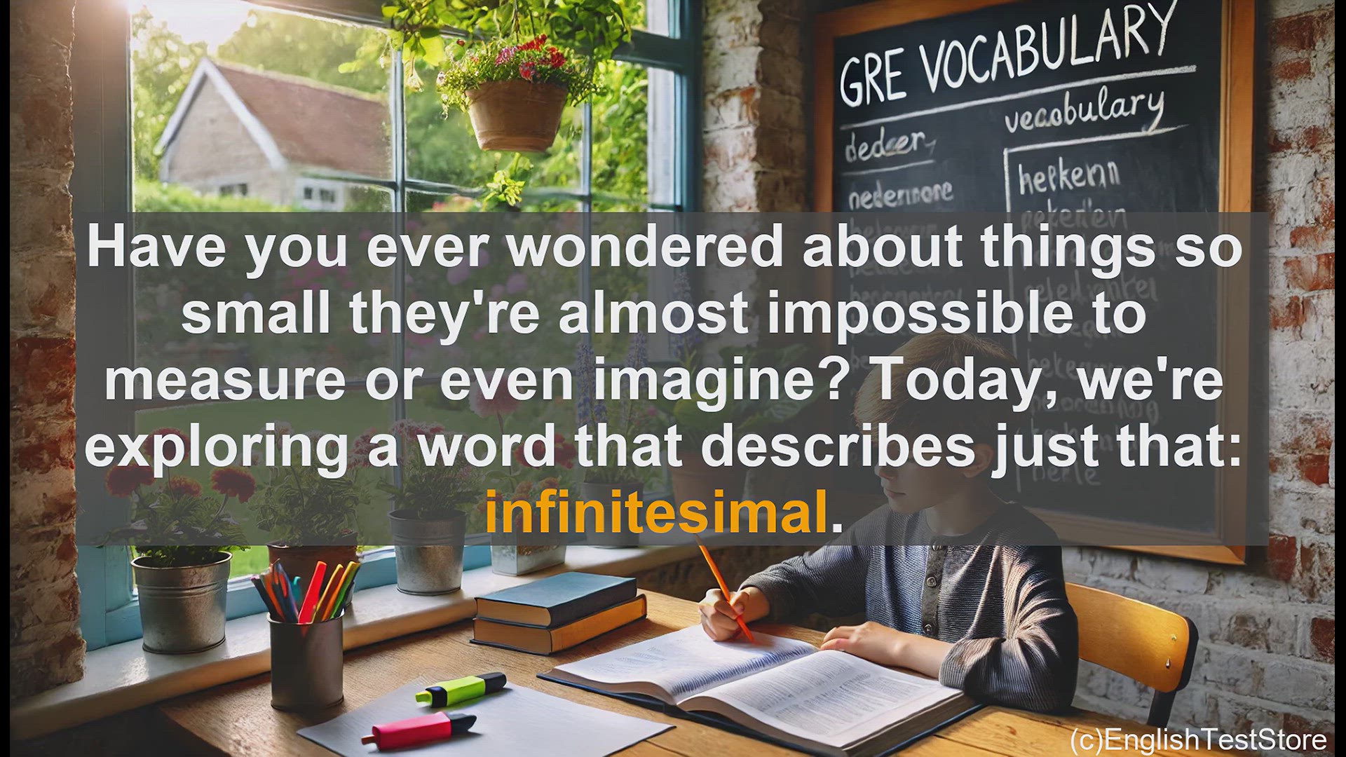 'Video thumbnail for GRE Vocabulary Lesson: Exploring the Infinitesimal - A Journey into the Incredibly Small'