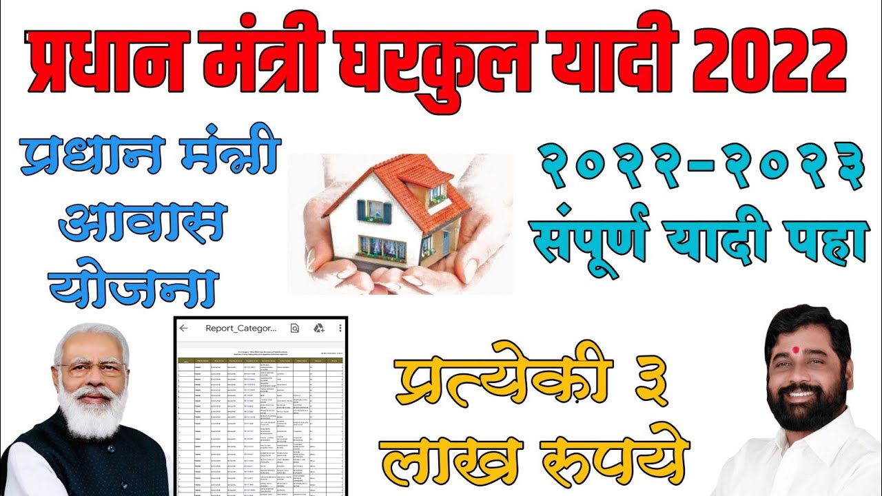 Video thumbnail for घरकुल यादी आली पाहा संपूर्ण pdf २०२२ | Gharkul list in PM Aawas Yojana Gramin 2022 | CM gharkul 2022