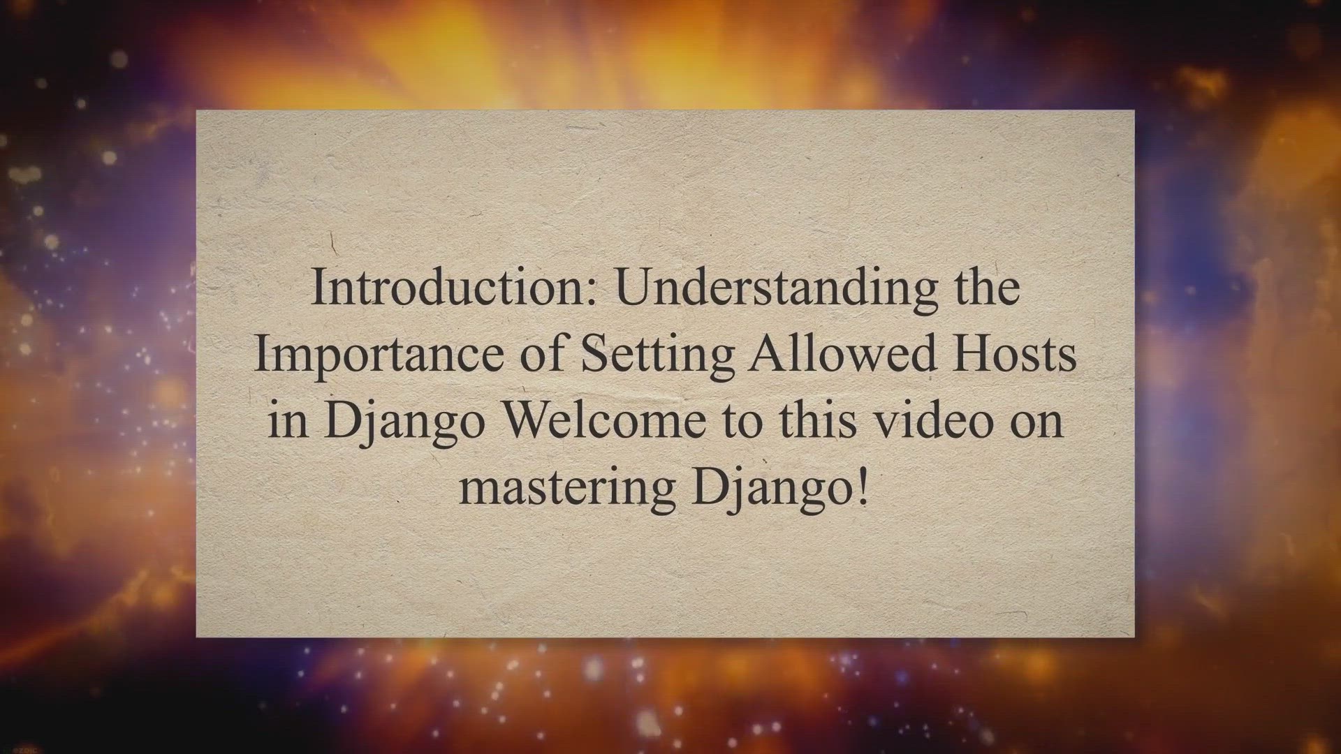 Video thumbnail for Mastering Django: Demystifying Allowed Hosts Configuration for Seamless Web Deployment