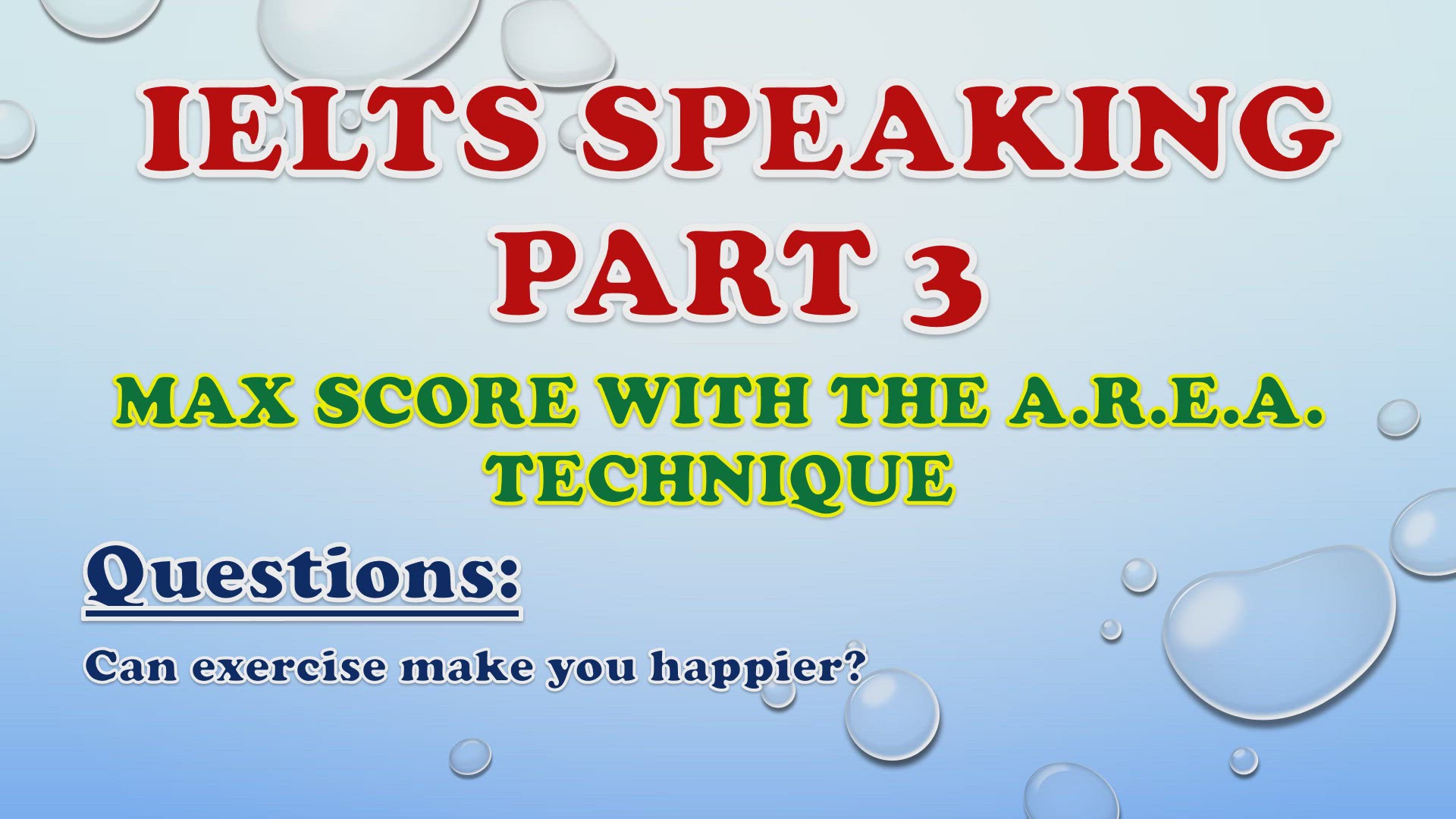 'Video thumbnail for Can exercise make you happier? - IELTS Speaking Part 3'