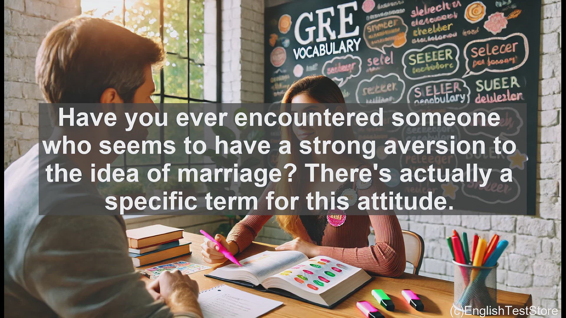 'Video thumbnail for GRE Vocabulary Lesson: Exploring Misogamy - The Aversion to Marriage'