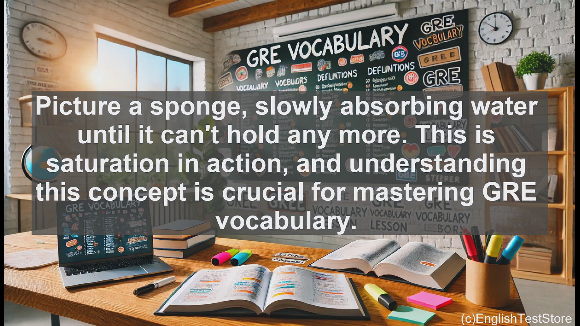 'Video thumbnail for GRE Vocabulary Lesson: Mastering the Concept of Saturation - Exploring the Versatile Word 'Saturate''