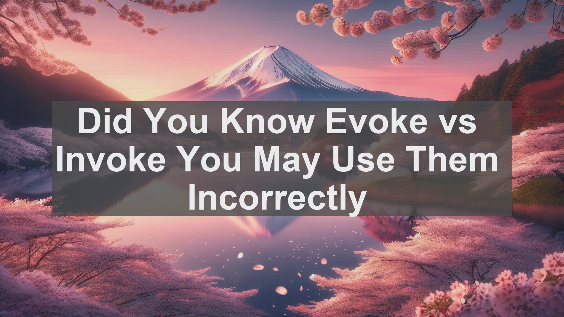 'Video thumbnail for Did You Know Evoke vs Invoke You May Use Them Incorrectly '