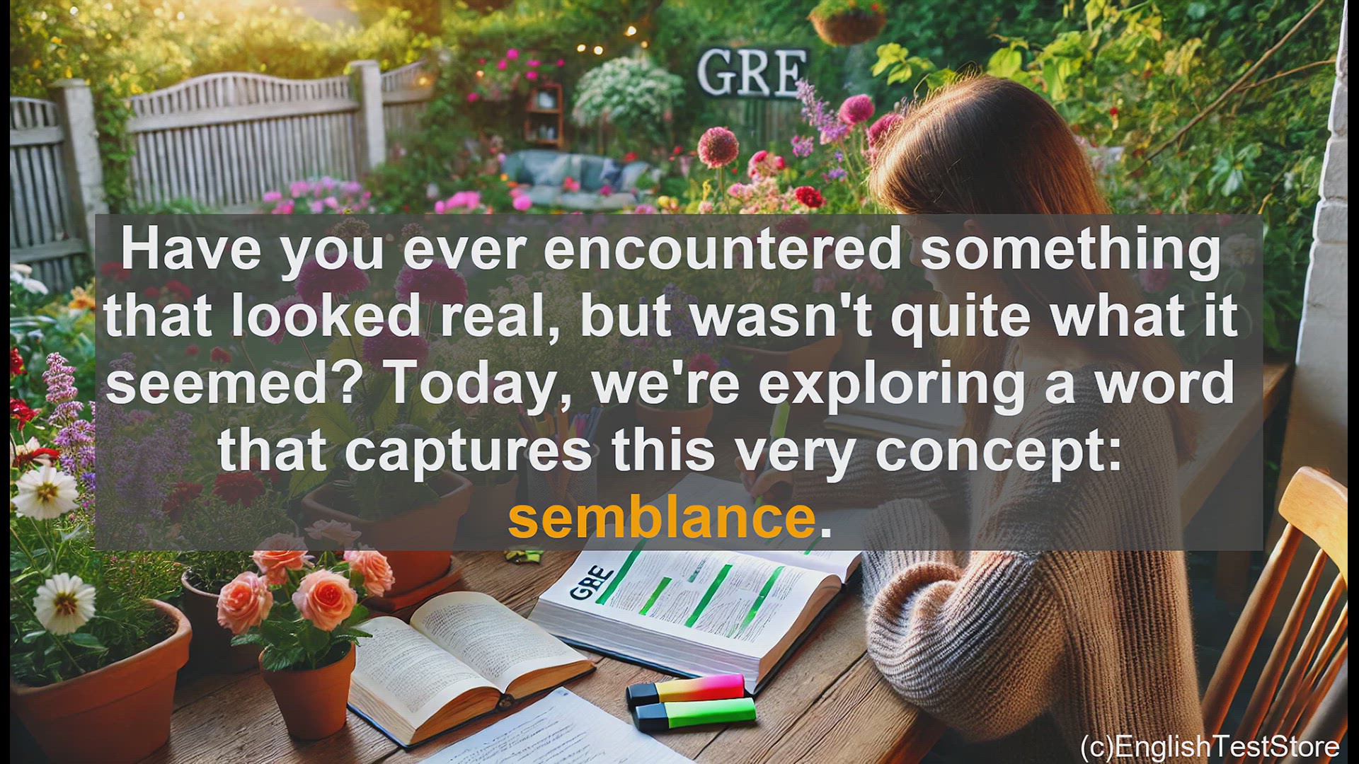 'Video thumbnail for GRE Vocabulary Lesson: The Deceptive Appearance - Exploring the Concept of Semblance'