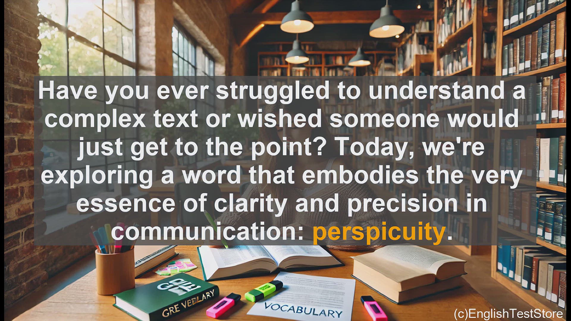 'Video thumbnail for GRE Vocabulary Lesson: The Power of Perspicuity - Achieving Clarity in Communication'