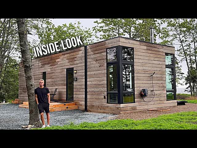 Video thumbnail for kerry tarnow: explore the brooklyn shore lodge: a prefab cabin tour, interior & exterior design!