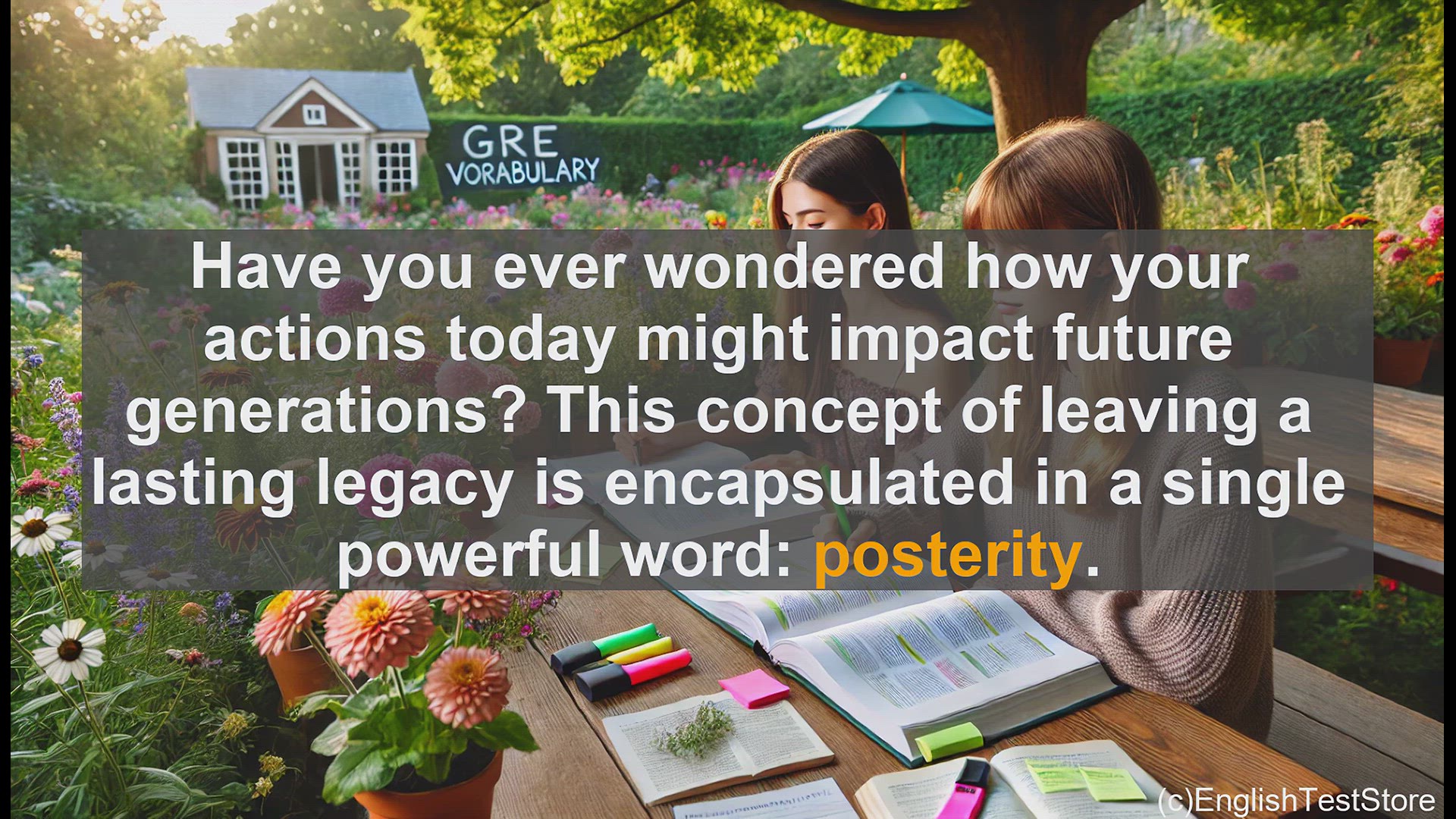 'Video thumbnail for GRE Vocabulary Lesson: Exploring the Concept of Posterity - Shaping the Future Generations'